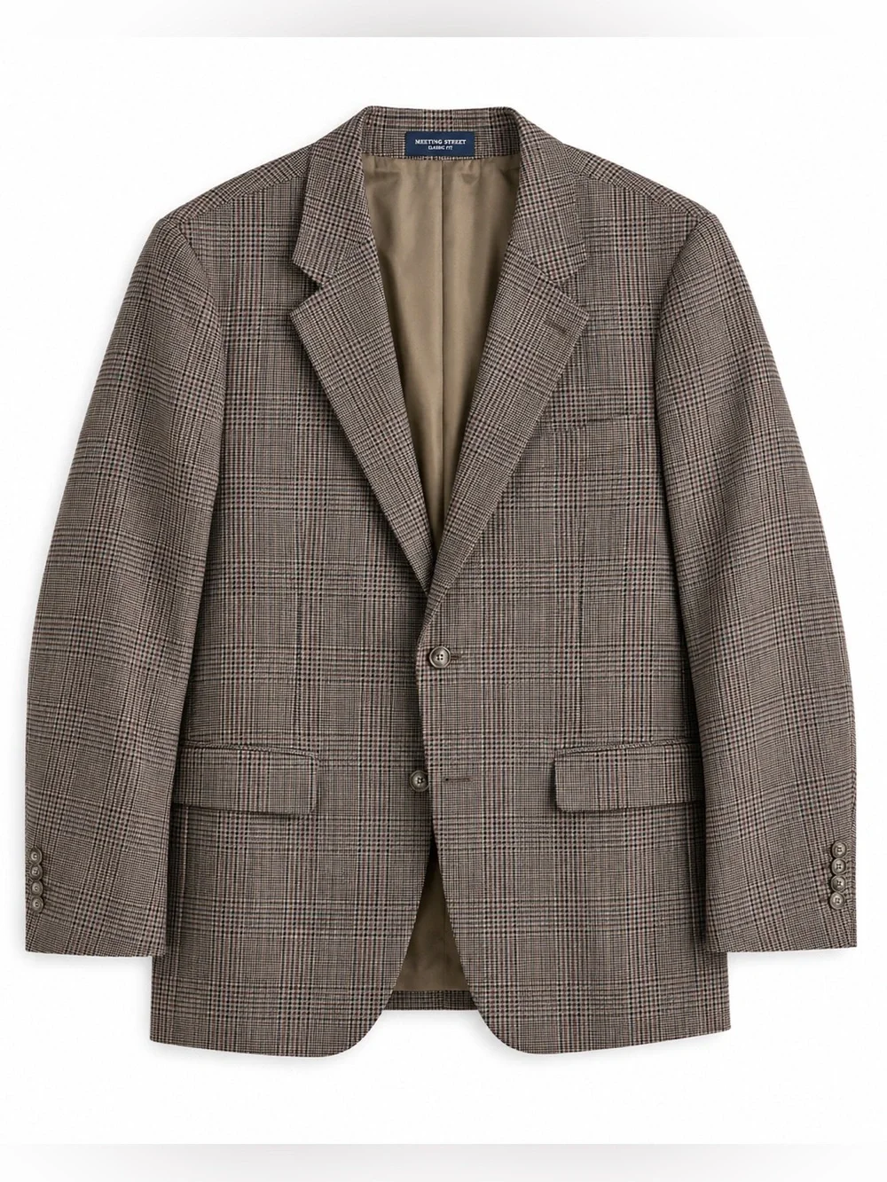 Meeting‎ Street Men’s Plaid Blazer Glen Check 2 Button Sport Coat Classic Fit